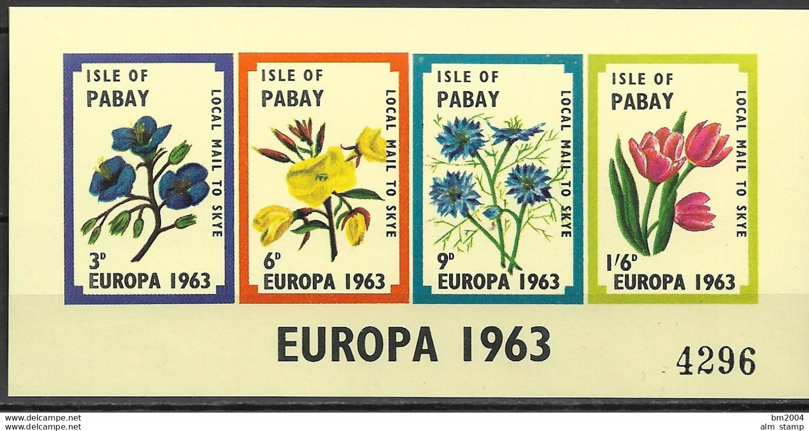 1963 EUROPA ISLE OF PABAY LOCAL MAIL  **MNH - 1963