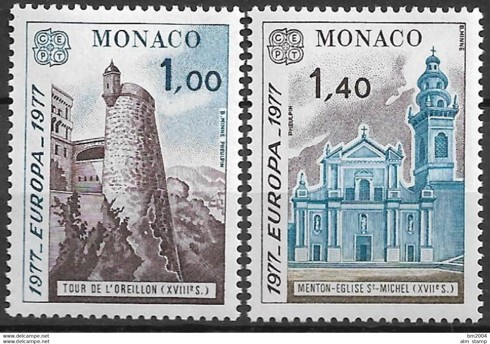 1977  Monaco   Mi. 1273-4 **MNH  Europa: Landschaften. - 1977