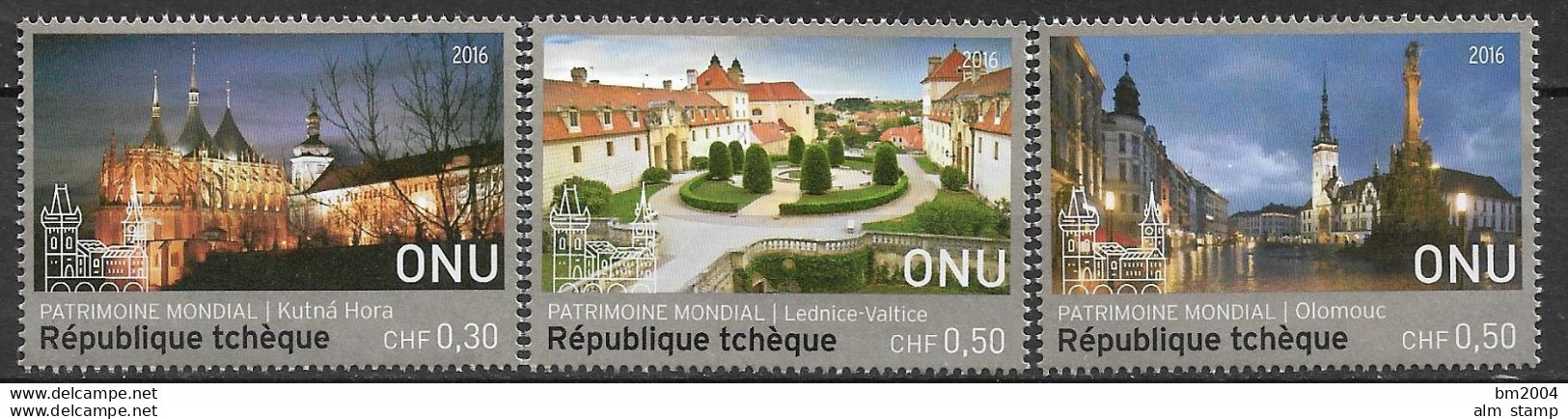 2016  UNO Genf  Mi. 963-8**MNH    UNESCO-Welterbe: Tschechische Republik. - Unused Stamps