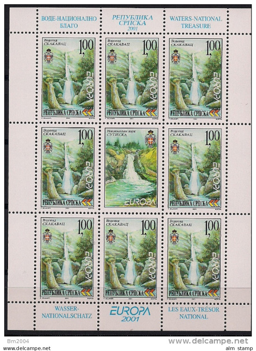 2001 Bosnien-Herzegowina  Bosna I Hercegovina Serb. Rep.  Mi. 200-1  **MNH Sheet - 2001