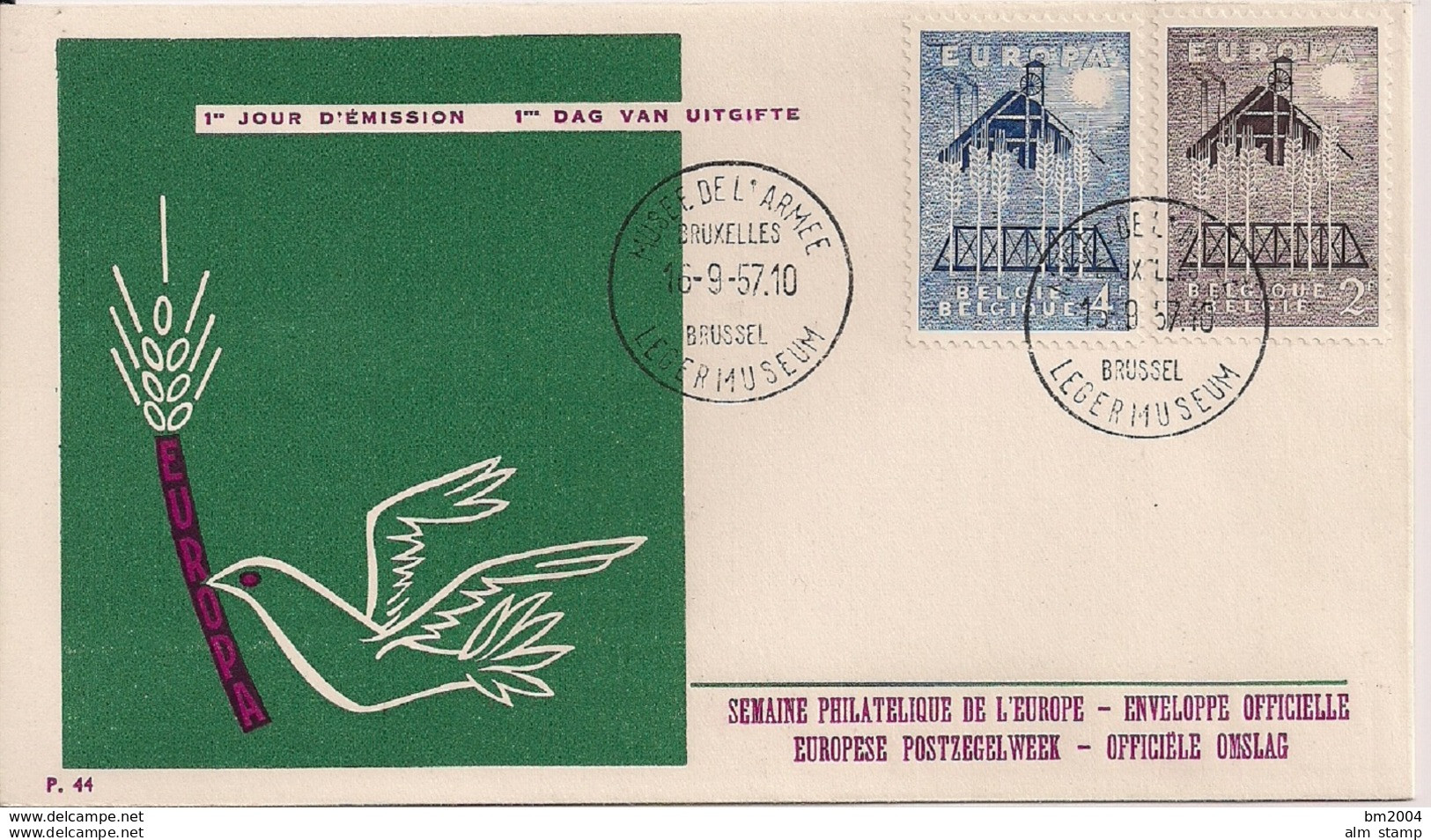 1957 Belgien   Mi. 1070-1  FDC  Europa - 1957