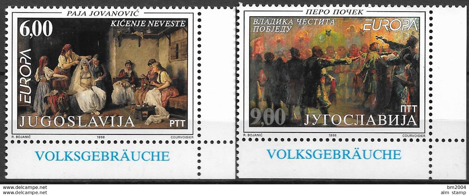 1998Jugoslawien Mi. 2855-6 **MNH  Europa: Nationale Feste Und Feiertage - 1998