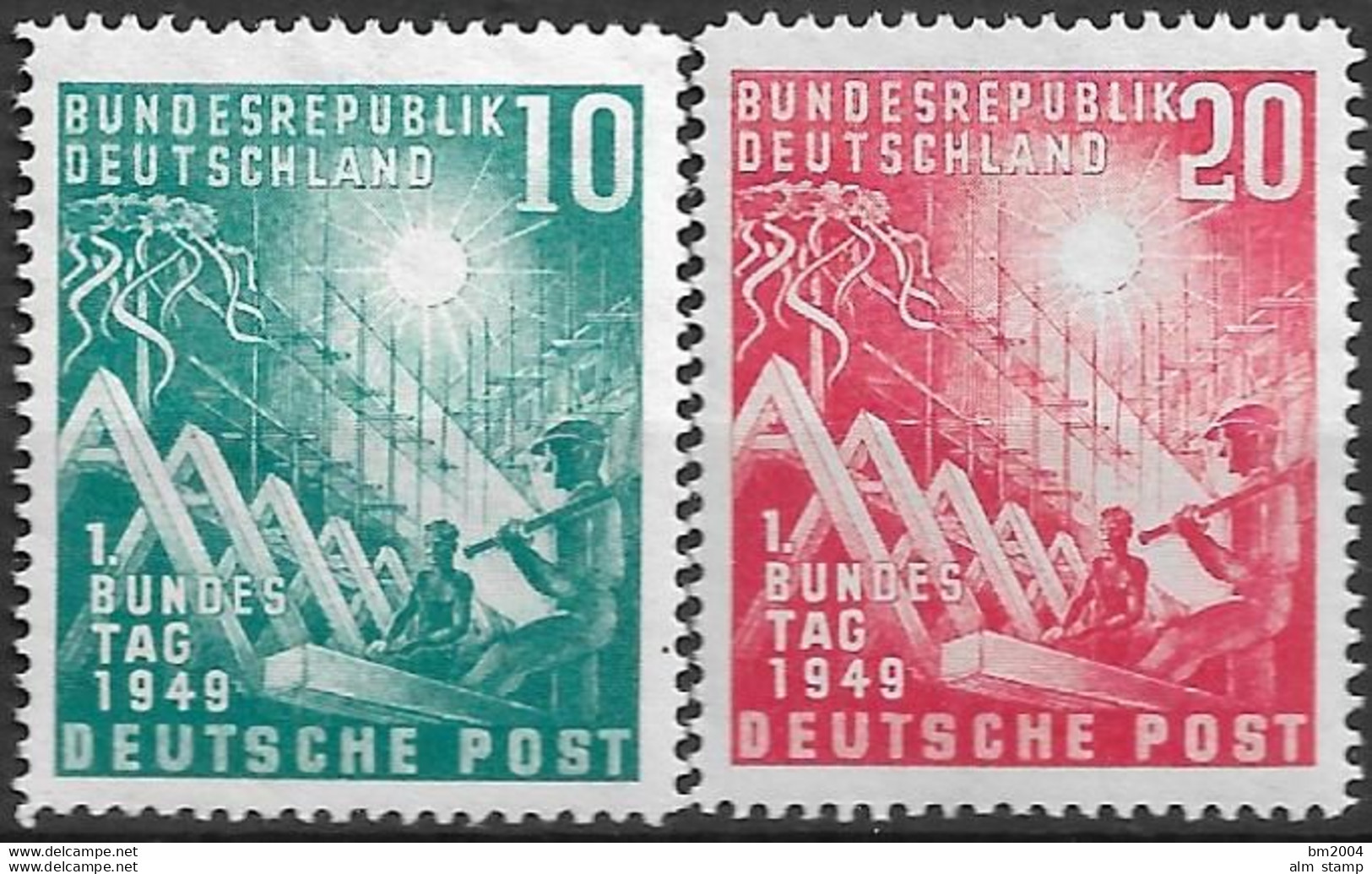 1949 Deutschland Germany  Mi. 111-2 **MNH  Eröffnung Des Ersten Deutschen Bundestages, Bonn. - Ungebraucht