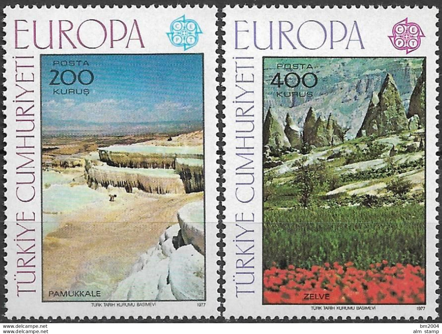 1977 Türkei   Mi. 2415-6 **MNH  Europa: Landschaften. - 1977