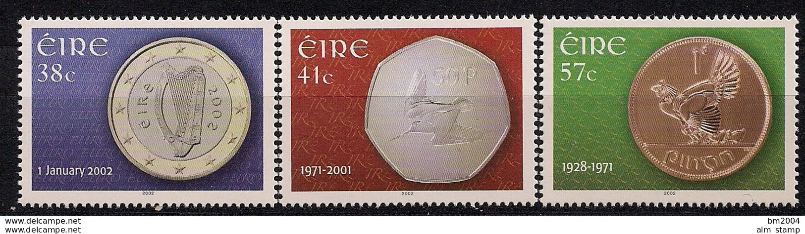 2002 Irland Eire Mi. 1403-5 **MNH   Einführung Der Euro-Münzen Und -Banknoten. - Europese Gedachte