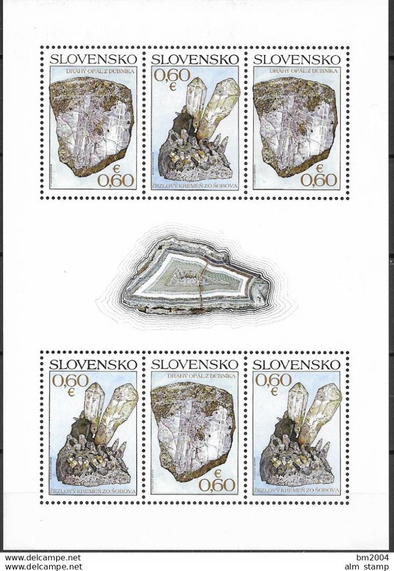 2013 Slowakei Mi. 718-9 **MNH  Mineralien - Unused Stamps
