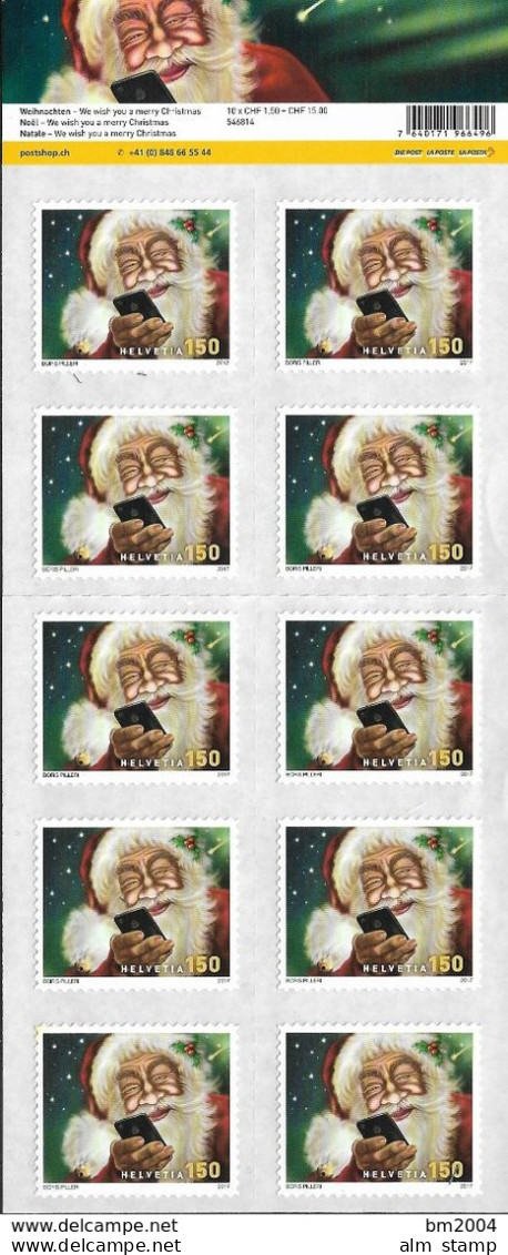 2017 Schweiz   Mi. 2520-3**MNH  Folienkleinbogen   Weihnachten: Weihnachtslieder. - Neufs