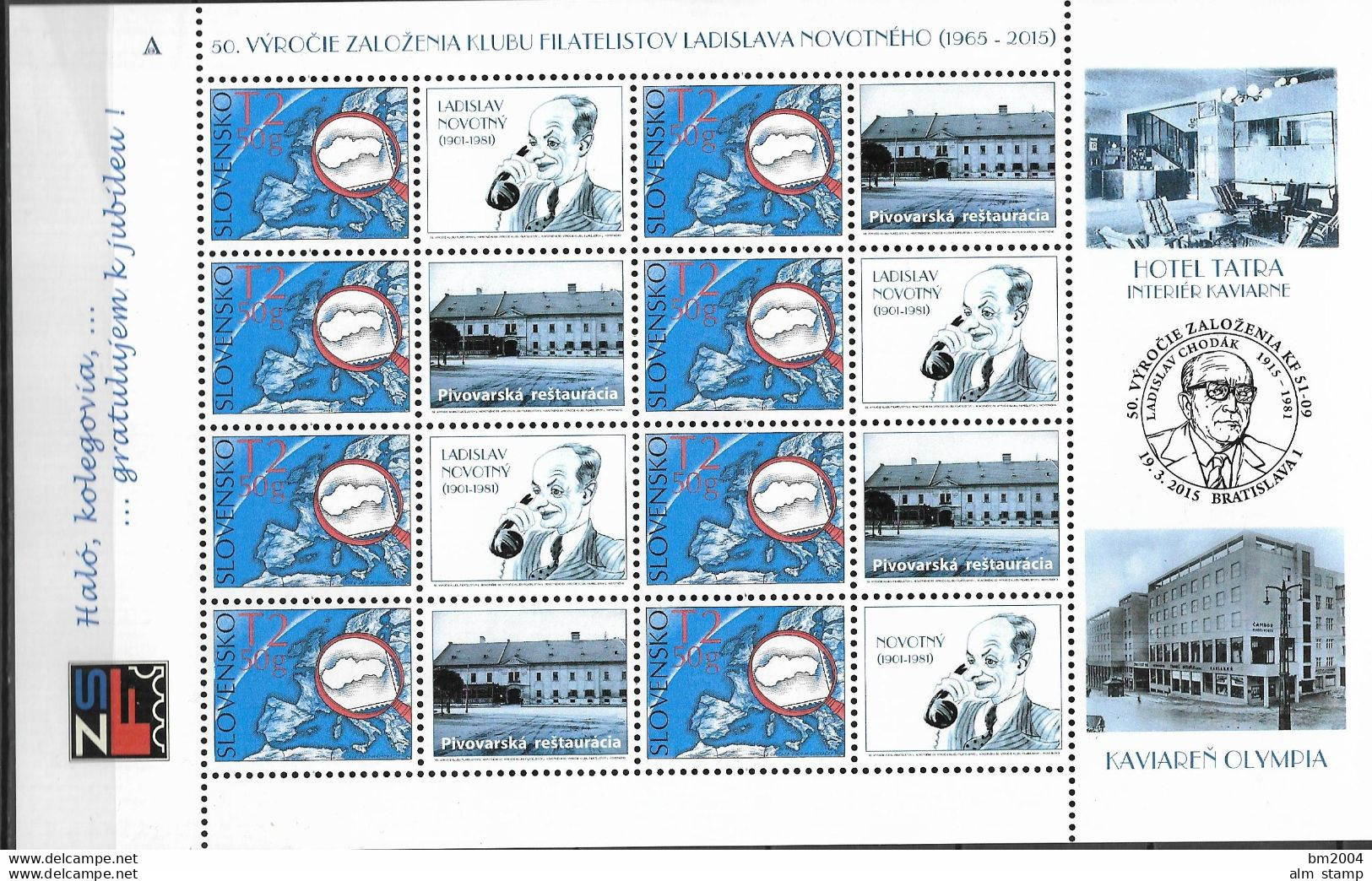 2015 Slowakei Mi.  **MNH 50. Jahrestag Der Gründung Der Filatlisten Von Ladislav Novotny - Unused Stamps