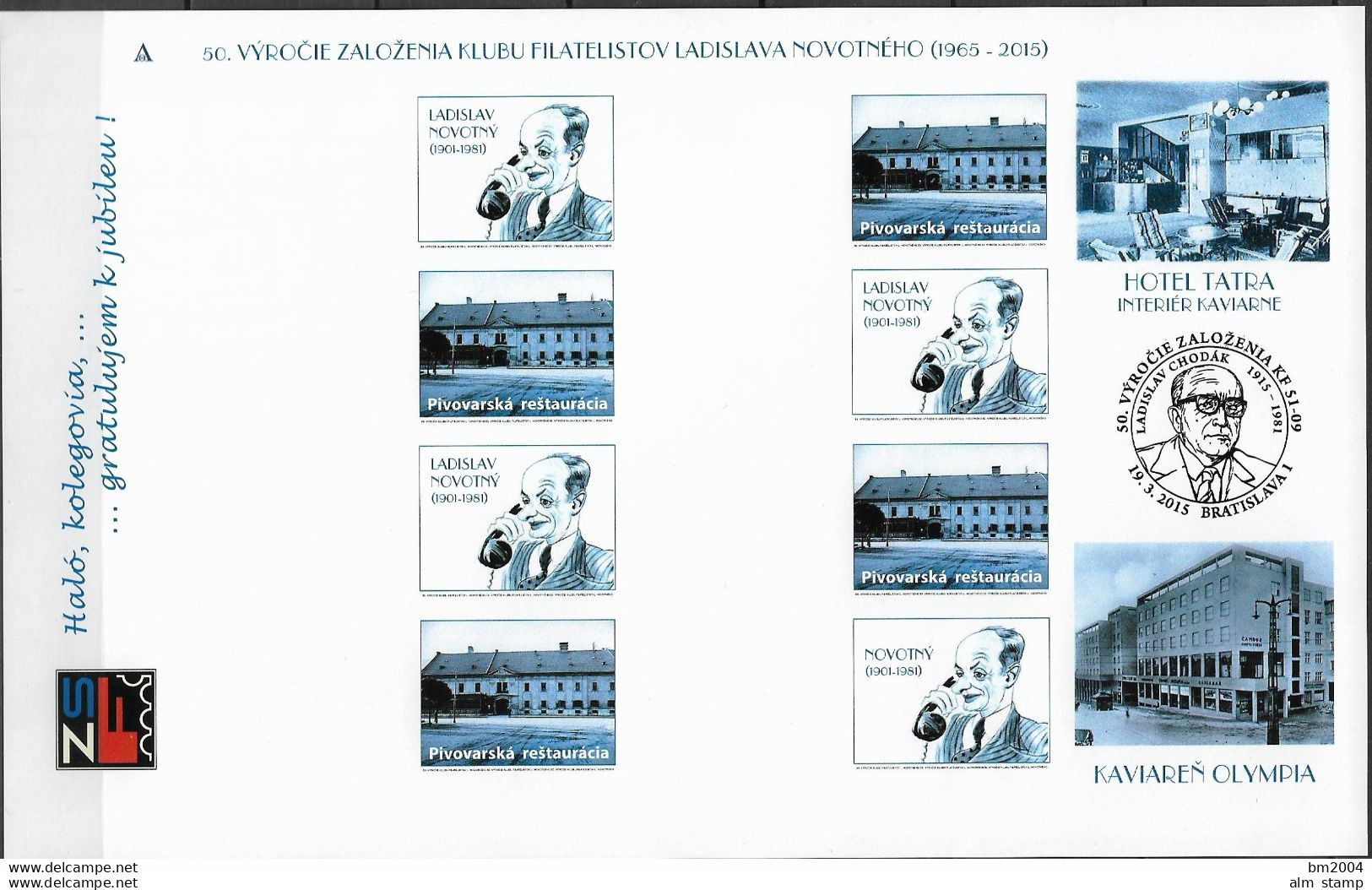 2015 Slowakei Mi.  **MNH 50. Jahrestag Der Gründung Der Filatlisten Von Ladislav Novotny - Unused Stamps
