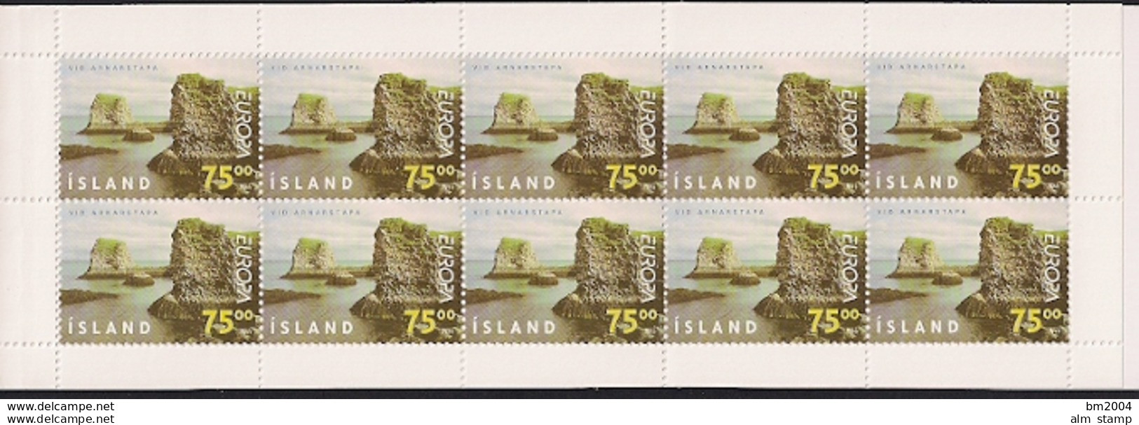 1999 Island Mi.  913-4 **MNH Booklet Europa: Natur- Und Nationalparks. - Cuadernillos