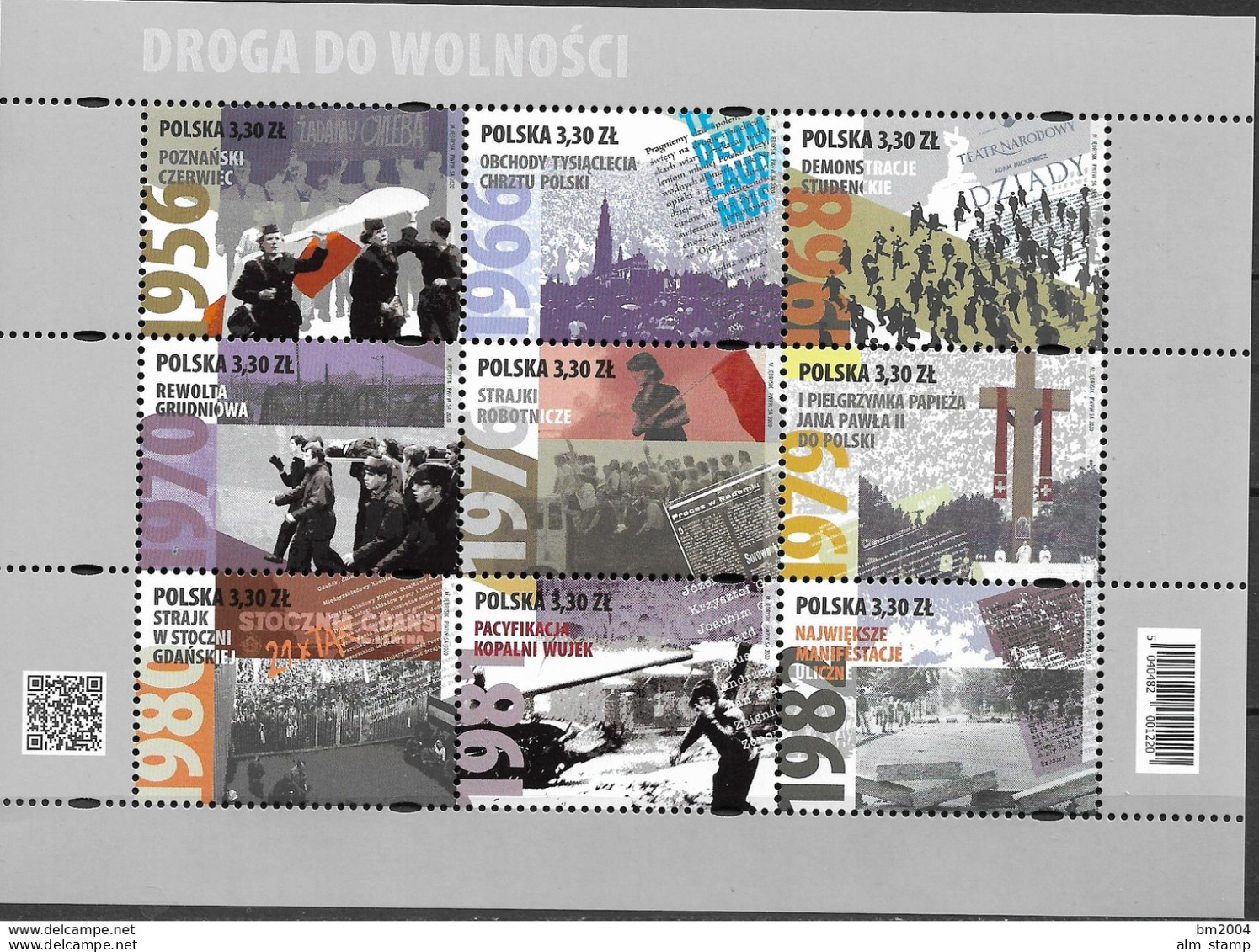 2020 Polen Polska  Mi. 5190-8 **MNH    Der Weg Zur Freiheit - Neufs