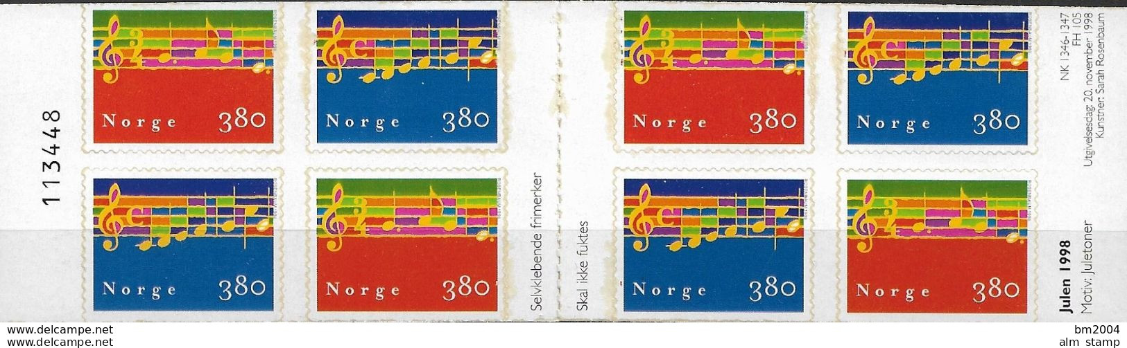 1998 Norwegen Mi. 1297-8 **MNH   Weihnachten - Postzegelboekjes