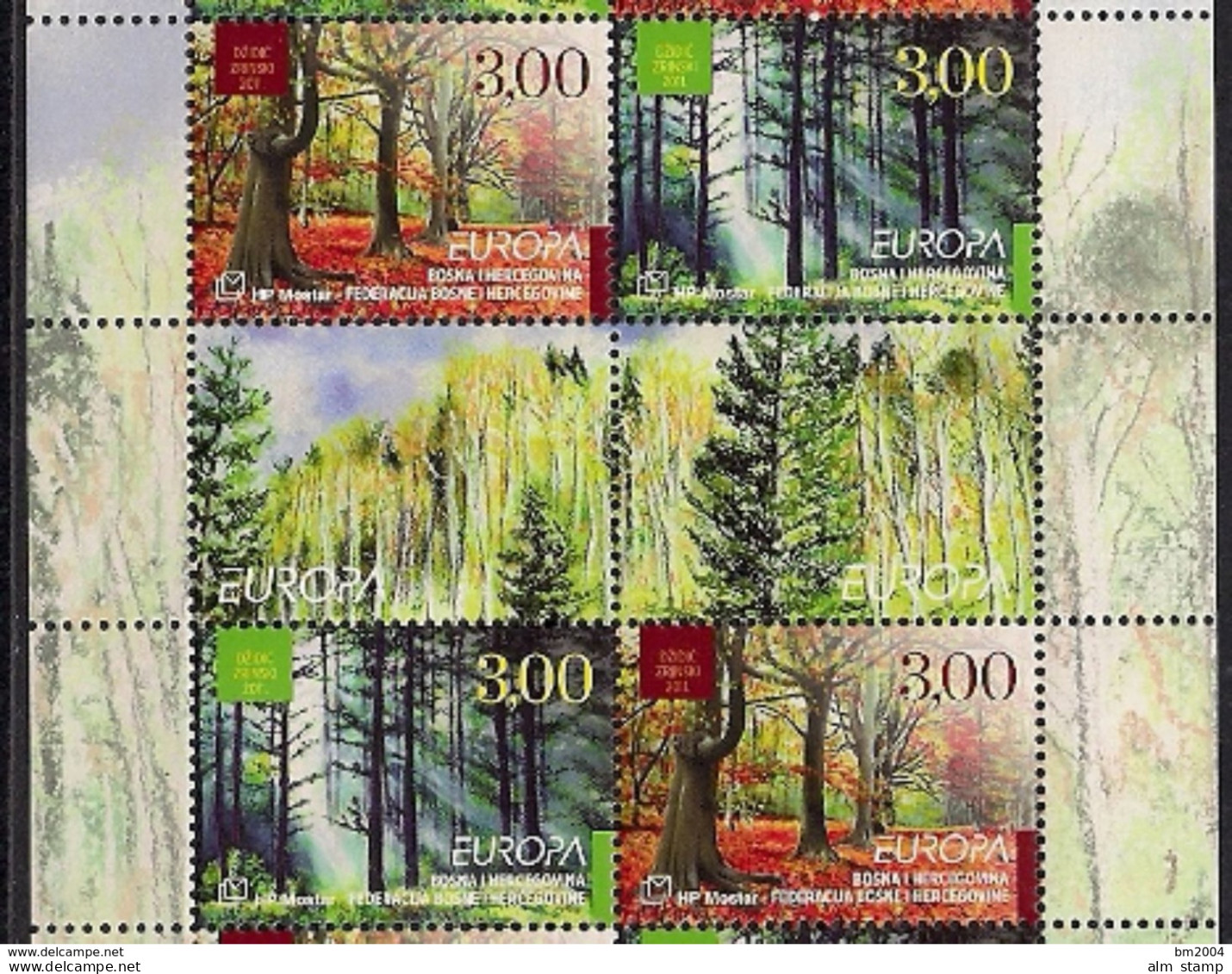 2011 Bosnien- Herzegowina Kroat. Post Mostar  Mi. 311-2 **MNH    Gutter Pair Europa  " Der Wald " - 2011