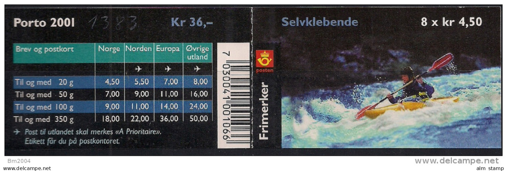 2001 Norwegen Norge Mi   1383-4 **MNH   Freizeit. - Booklets