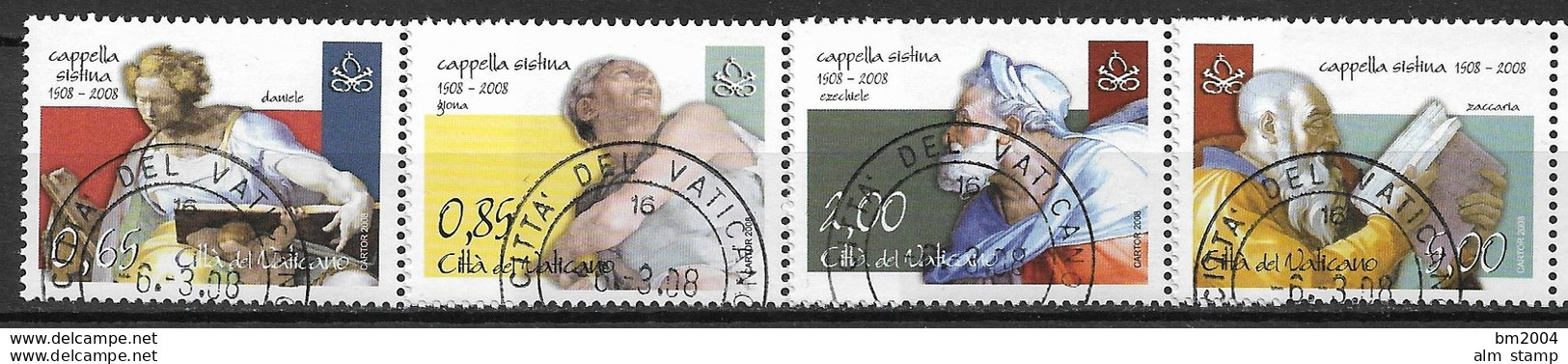 2008 Vatikan Mi. 1603-1610 FD-used  500 Jahre Michelangelo-Fresken In Der Sixtinischen Kapelle. - Used Stamps