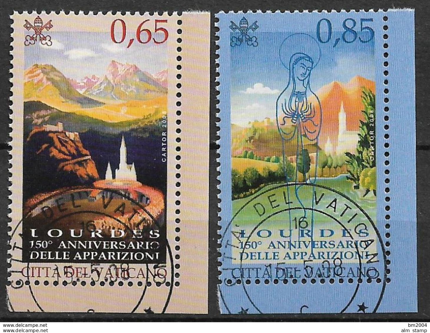 2008 Vatikan Mi. 1611-2 FD-used   150. Jahrestag Der Ersten Marienerscheinungen In Lourdes - Oblitérés