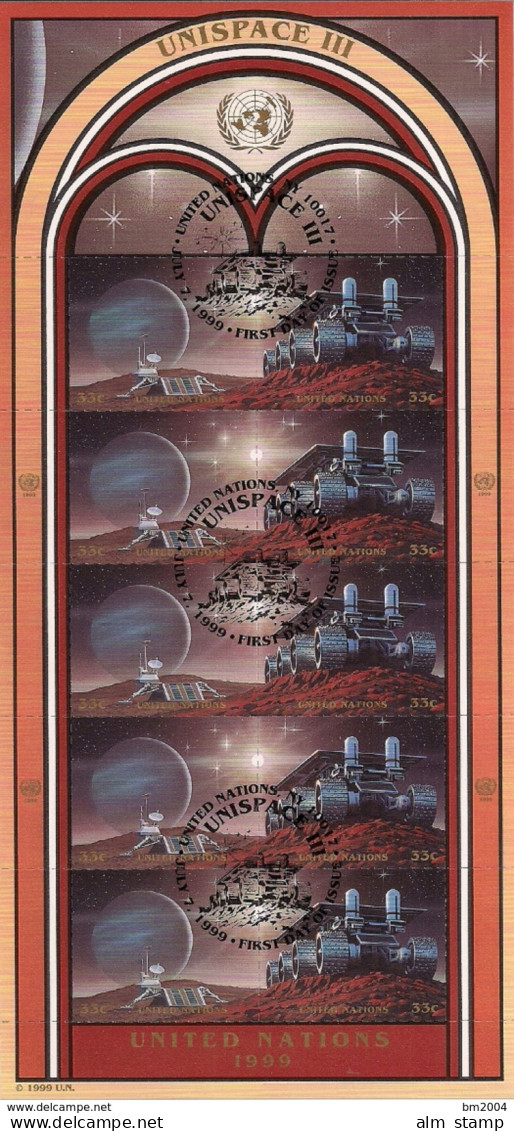 1999 UNO NEW YORK   MI. 819-20  Used   Bogen (UNISPACE III) - Blocks & Sheetlets