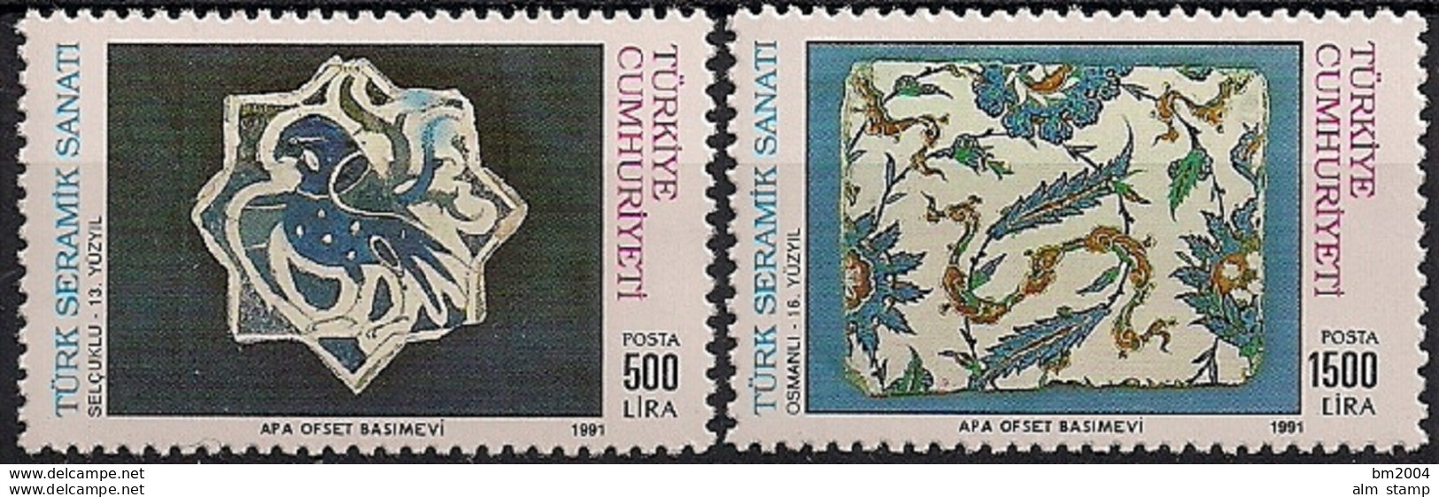 1991 Türkei MI. 2931-2 **MNH  Keramikfliesen - Neufs