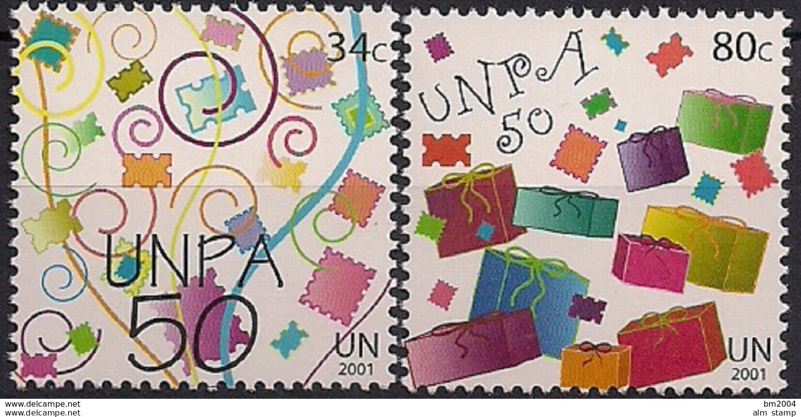 2001 UNO NEW YORK   MI. 881-2  **MNH  50 Jahre Postverwaltung Der Vereinten Nationen (UNPA - Ungebraucht