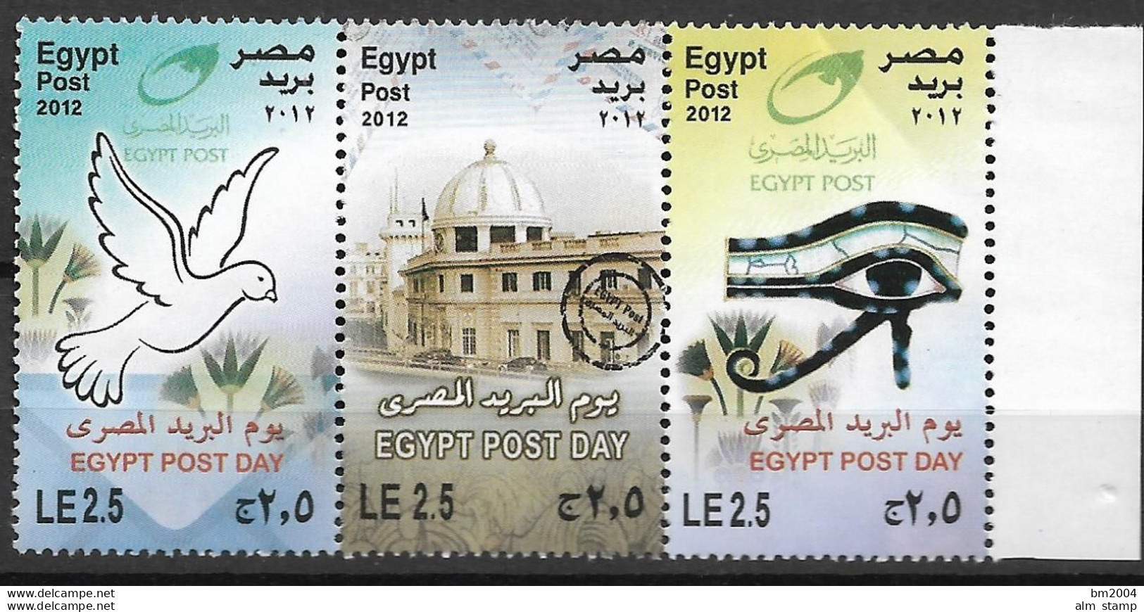 2012  Ägypten   Mi. 2471-3  **MNH. Tag Der Post - Ungebraucht