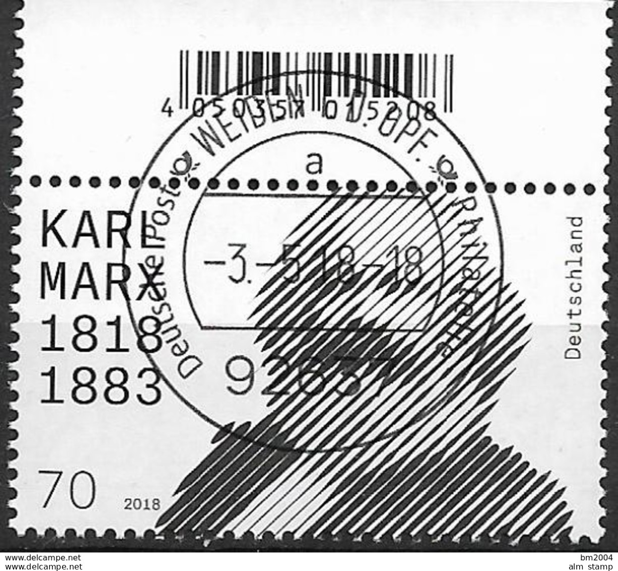 2018 Allem. Fed. Deutschland  Mi.  3384  FD- Used Weiden 200. Geburtstag Von Karl Marx - Gebraucht