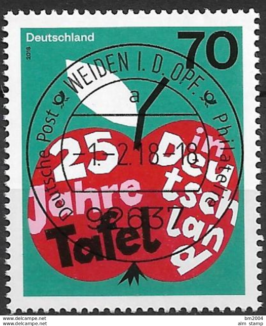 2018 Allem. Fed. Deutschland  Mi. 3361 FD- Used Weiden 25 Jahre Tafel In Deutschland - Gebraucht