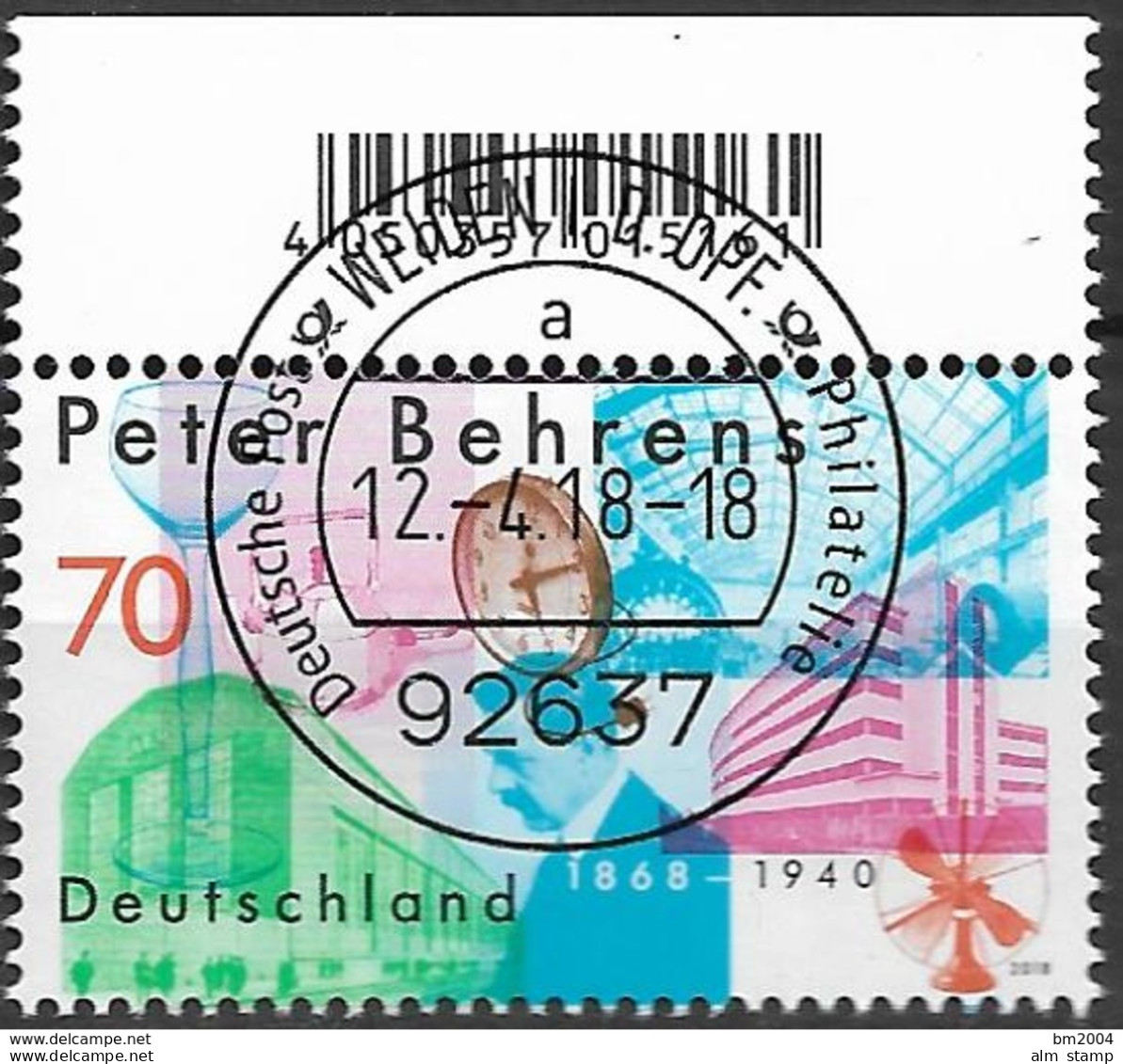 2018 Allem. Fed. Deutschland  Mi. 3373  FD- Used Weiden  150. Geburtstag Von Peter Behrens. - Gebraucht