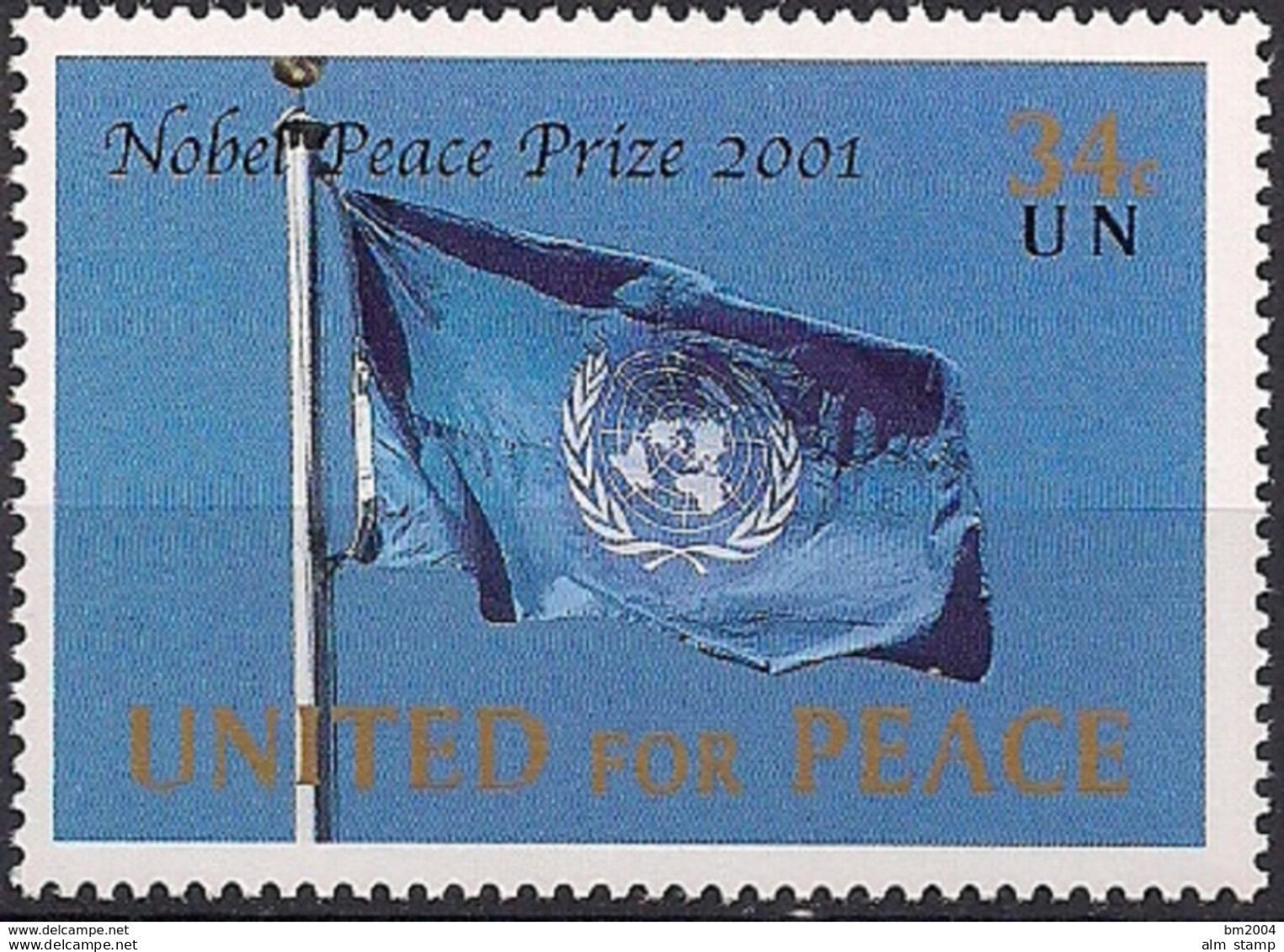 2001 UNO NEW YORK   MI. 888 **MNH Verleihung Des Friedensnobelpreises 2001 An Die Vereinten Nationen - Ongebruikt