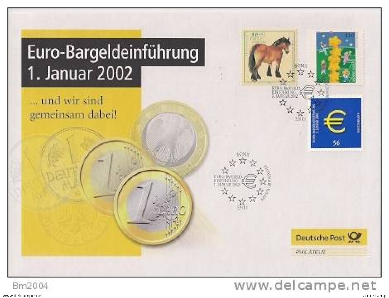 2002 Deutschland Germany  Used   Bonn  EURO-Bargeldeinführung - Europese Gedachte