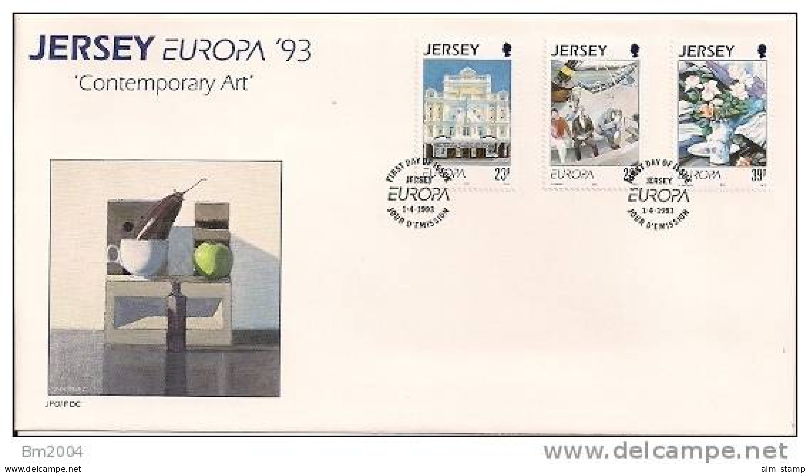 1993 Jersey   Mi. 612-4 FDC   Europa: Zeitgenössische Kunst. - 1993