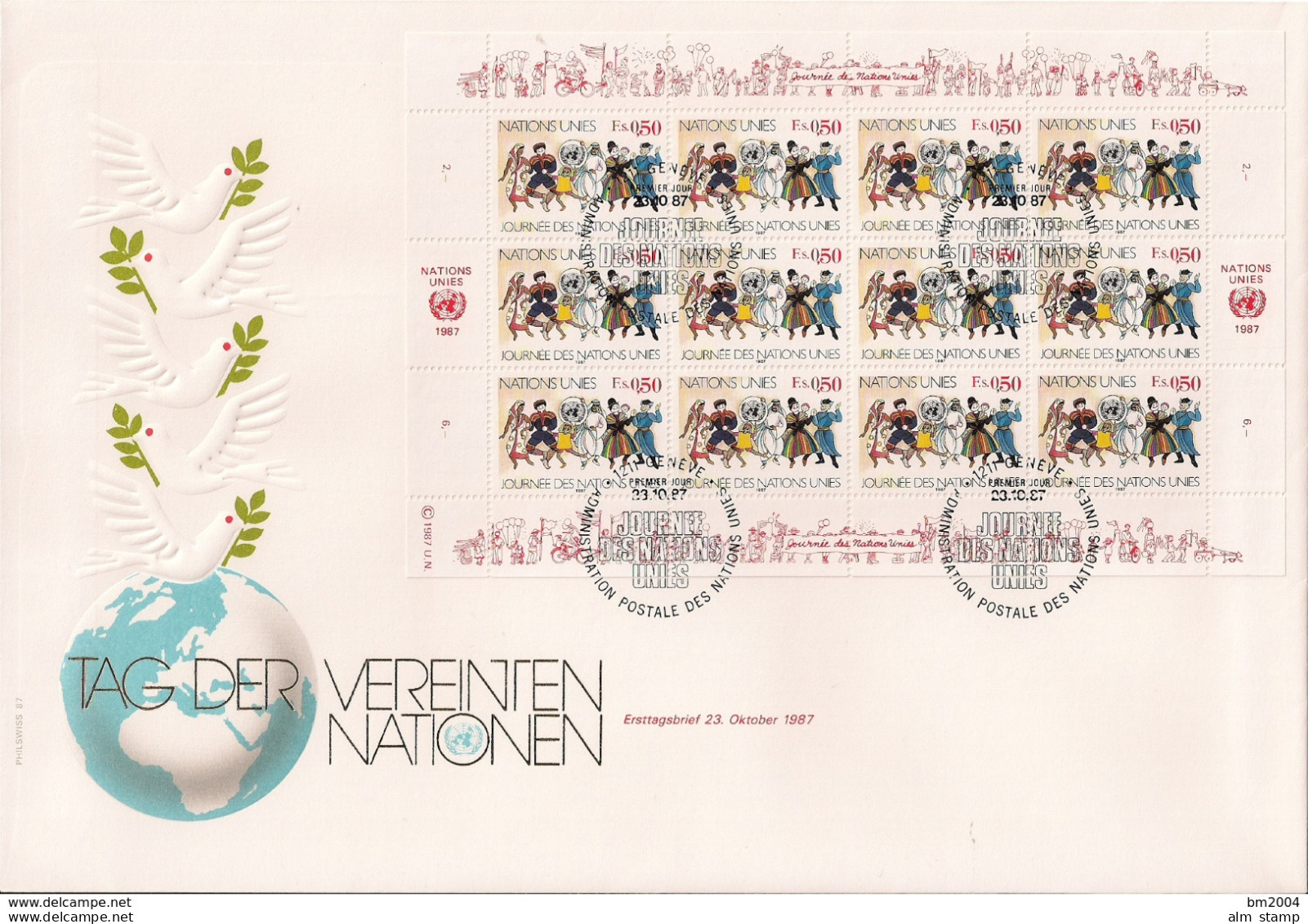 1987 UNO Genf Mi. 158-9 FDC  Tag Der Vereinten Nationen - FDC