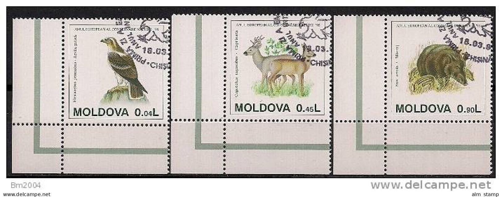 1995 MOLDOVA Moldawien Mi. 158-160  Used EUL    European Nature Protection Year. - Europese Gedachte