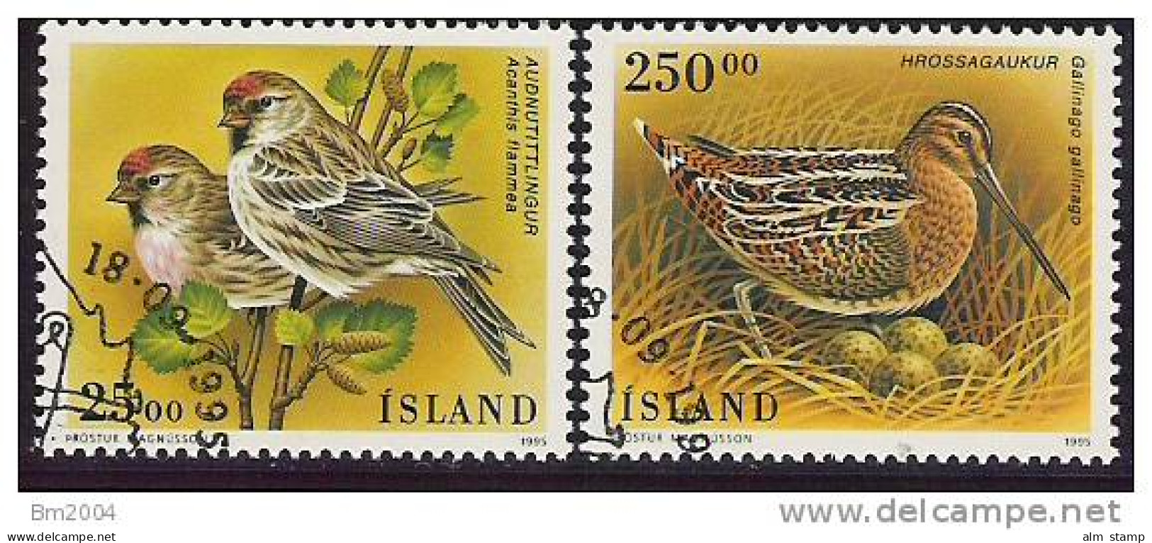 1995  Island Mi. 833-4 Used  Europäisches Naturschutzjahr: Vögel. - Europese Gedachte