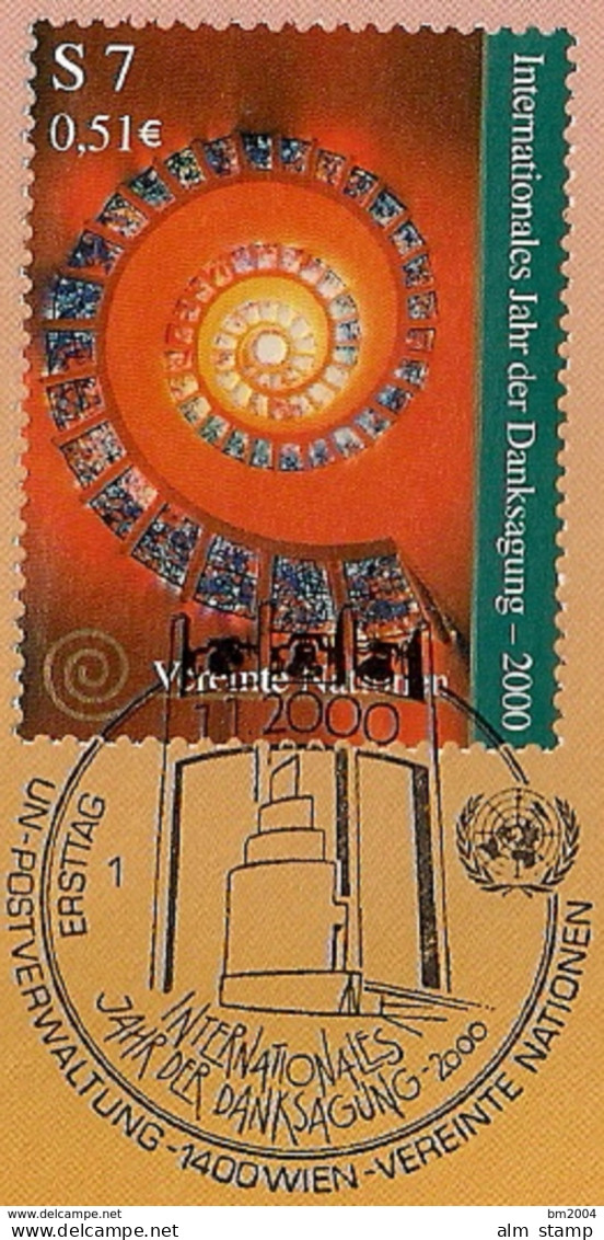 2000 UNO Wien  Mi. 302 Used  Internationales Jahr Der Danksagung - Oblitérés
