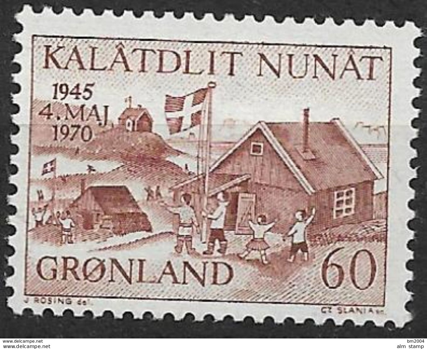 1970 Grönland Mi.  76 **MNH   25. Jahrestag Der Befreiung Dänemarks - Neufs