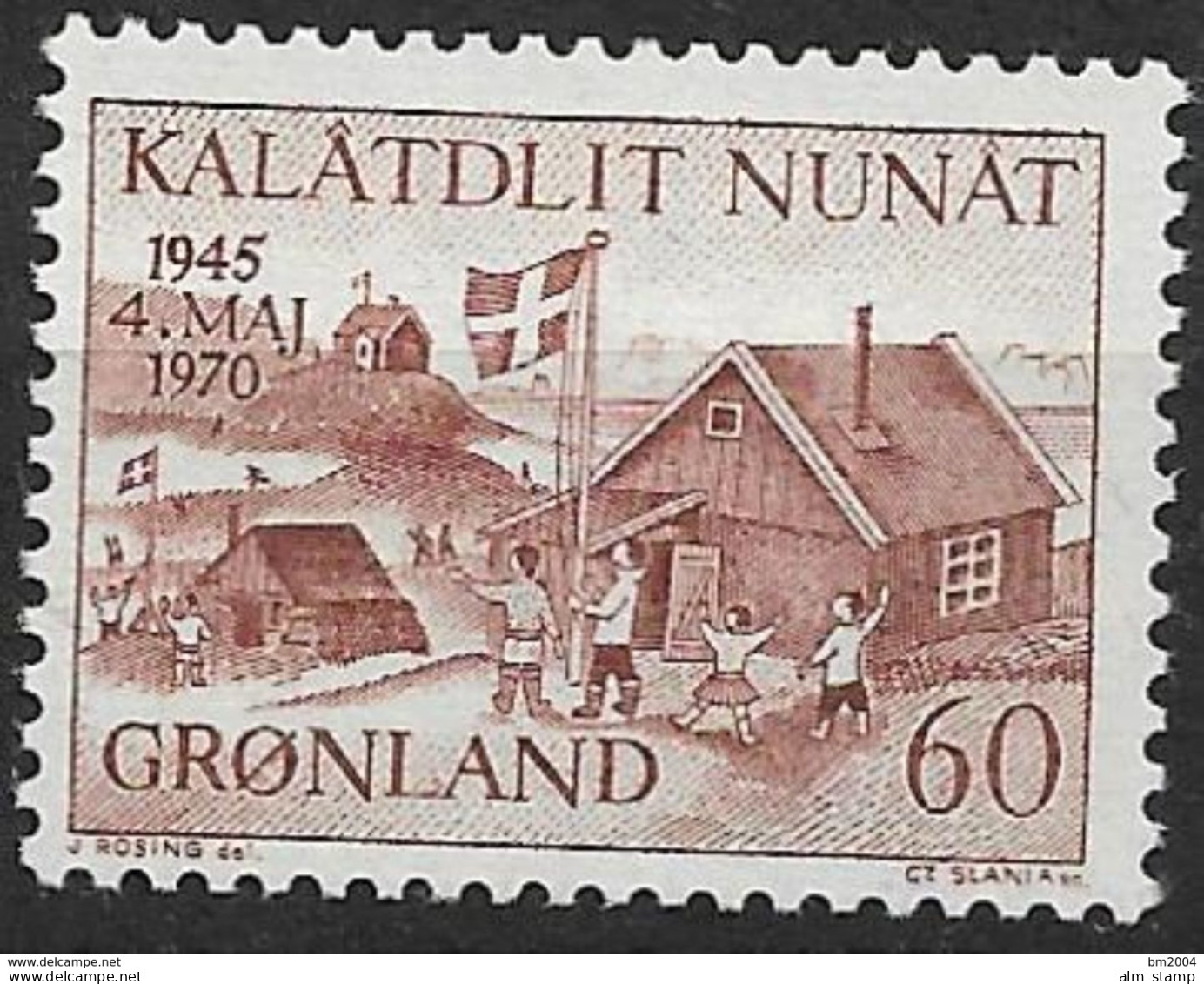 1971 Grönland Mi. 78 **MNH   250. Jahrestag Der Ankunft Der Ersten Neuzeitlichen Europäischen Siedler Und Hans Egedes In - Neufs