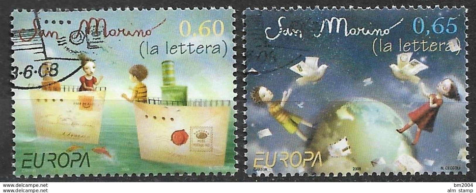 2008 San Marino  MI. 2343-4   Used  Europa "  Der Brief " - 2008