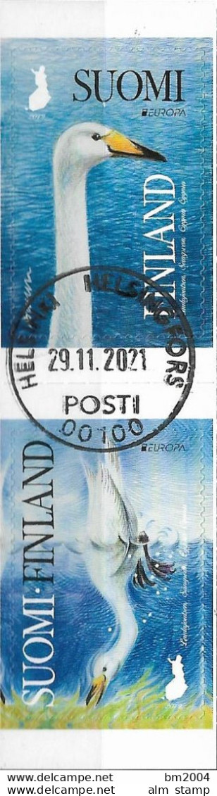 2019 Finnland Mi. 2635-6  Used      Europa: Einheimische Vögel.   Singschwan (Cygnus Cygnus) - Gebraucht