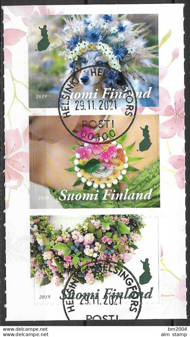 2019 Finnland Mi. 2628-30 Used     Florale Kunst - Used Stamps