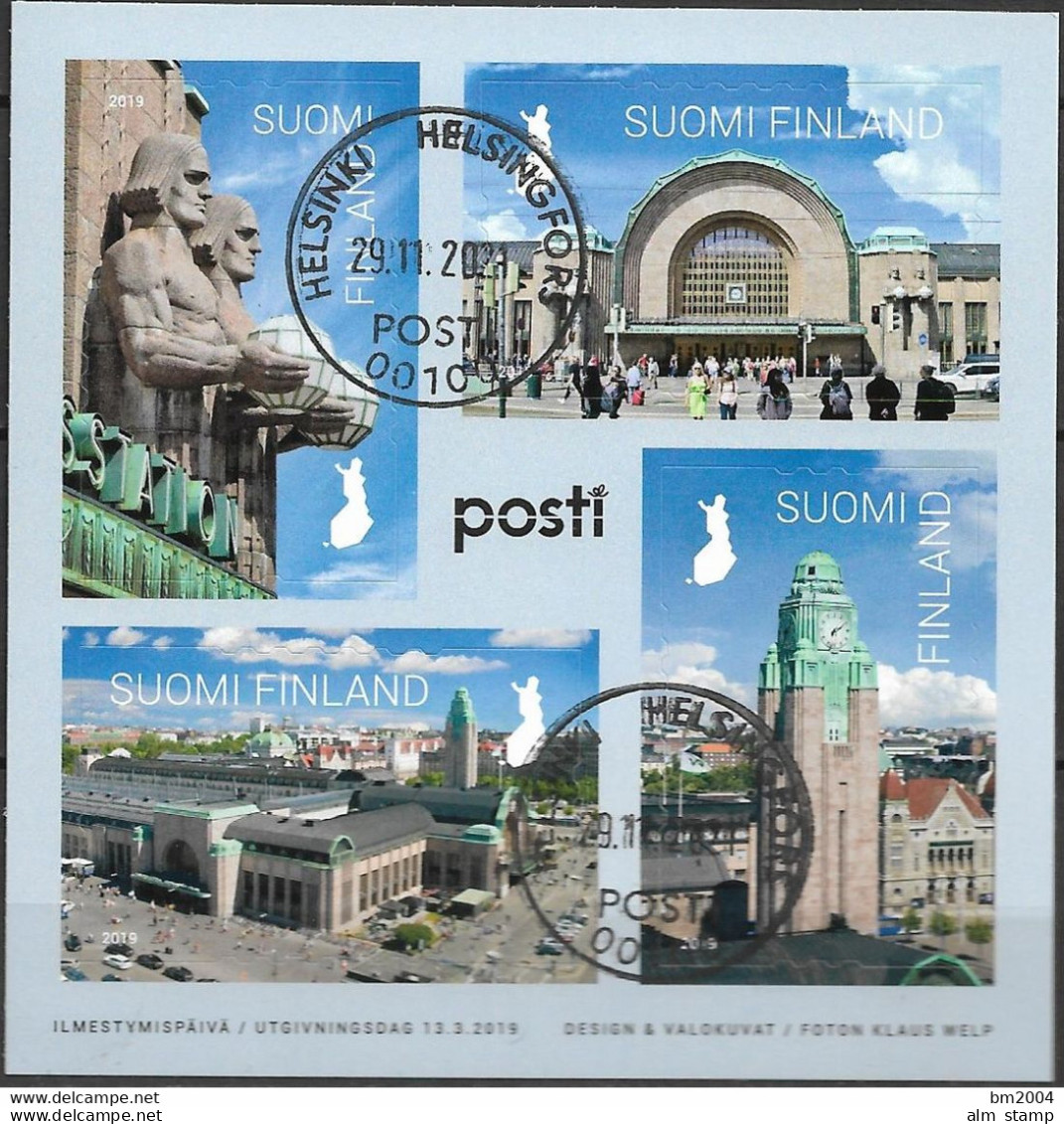 2019 Finnland Mi. Bl 100  Used     100 Jahre Hauptbahnhof Helsinki. - Usati