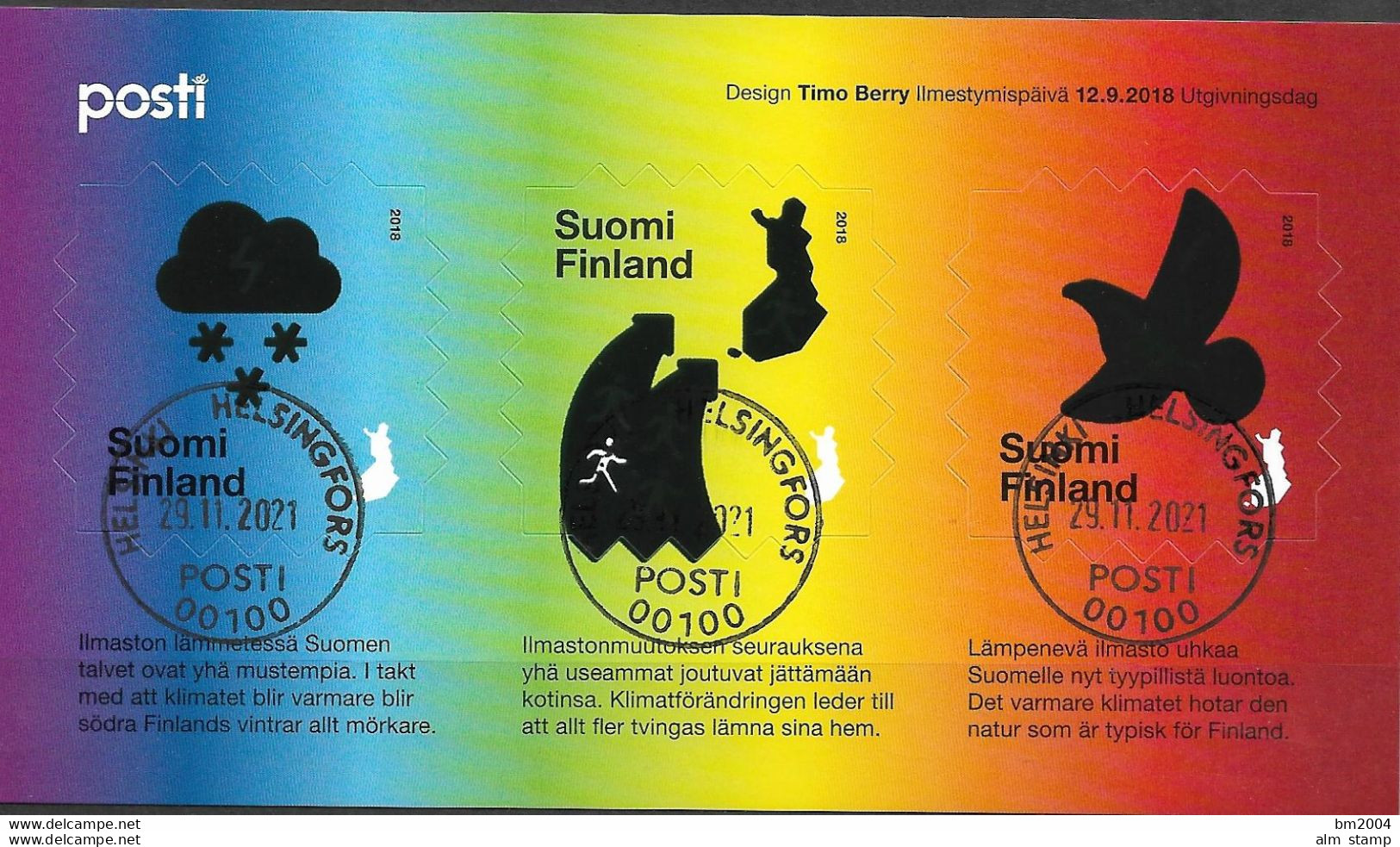 2018 Finnland Mi. Bl 98 Used   Klimawandel - Usados