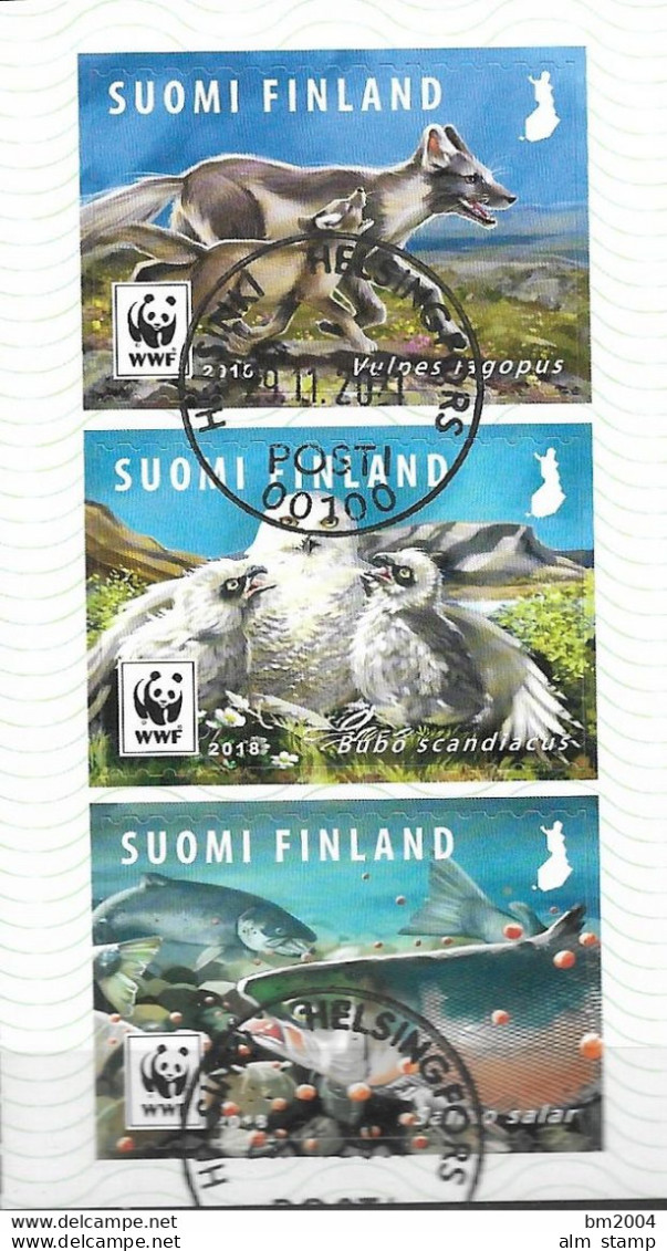 2018 Finnland Mi. 2563-5 Used . Weltweiter Naturschutz: Gefährdete Tiere - Oblitérés