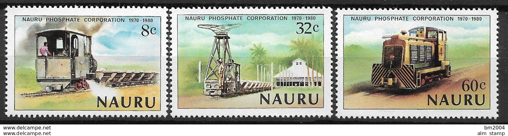 1980 Nauru   Mi. 211-13**MNH  10 Jahre Phosphat-Gesellschaft; Internationale Briefmarkenausstellung LONDON 1980 - Nauru