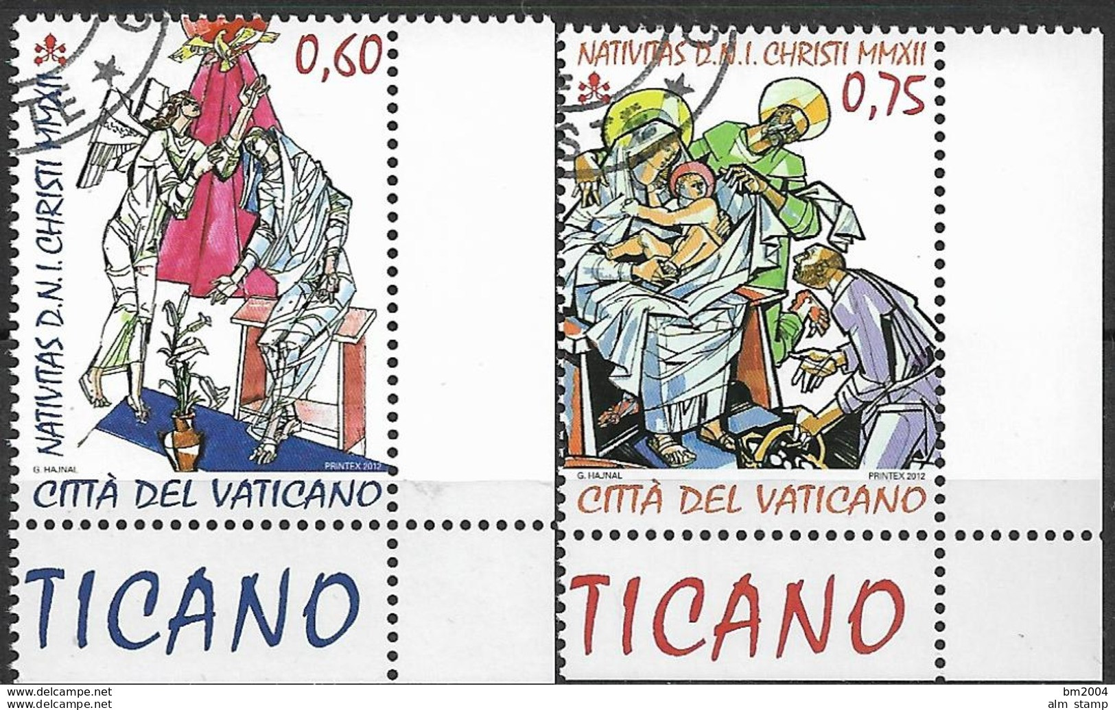 2012  Vatikan Mi. 1753-4  FD-used   Weihnachten - Used Stamps