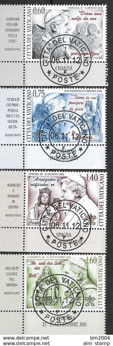2012  Vatikan Mi. 1748-52  FD-used   Papstreisen 2011 - Used Stamps