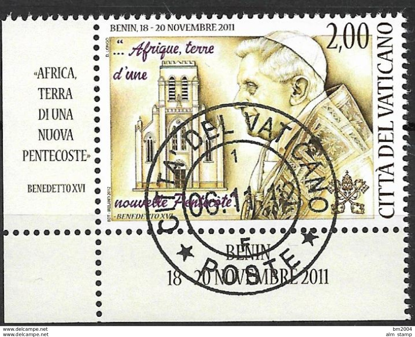 2012  Vatikan Mi. 1748-52  FD-used   Papstreisen 2011 - Oblitérés
