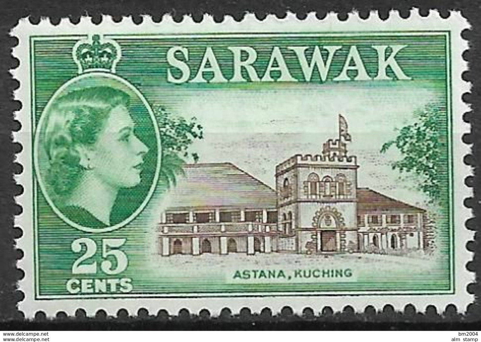 1964 Malaysia  Sarawak Mi. 211 **MNH Königin Elisabeth II Und Landesansichten - Sarawak (...-1963)