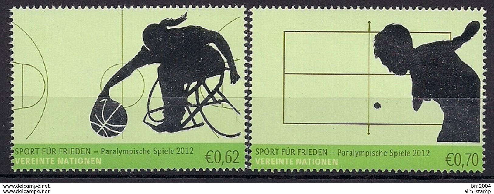 2012  UNO Wien Mi. 754-5   **MNH  . Paralympische Sommerspiele, London. - Ungebraucht