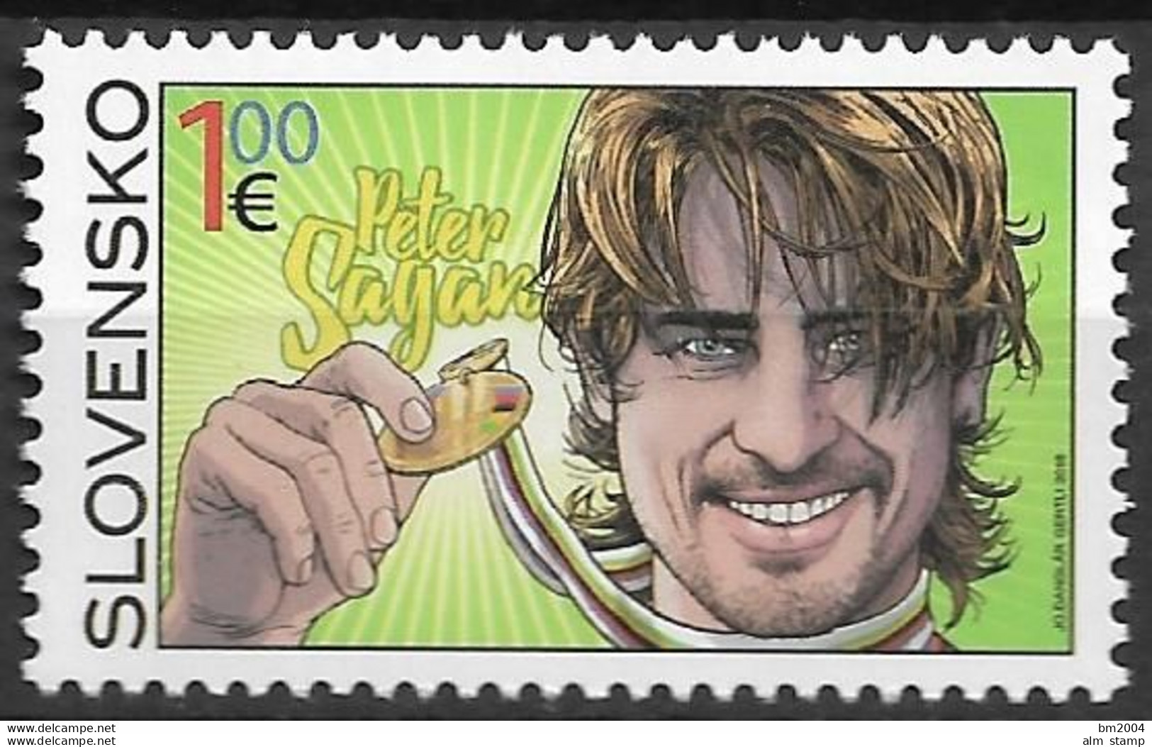 2016 Slowakei Mi.788**MNH   Gewinn Des Weltmeistertitels Im Straßenradfahren Durch Peter Sagan. - Unused Stamps