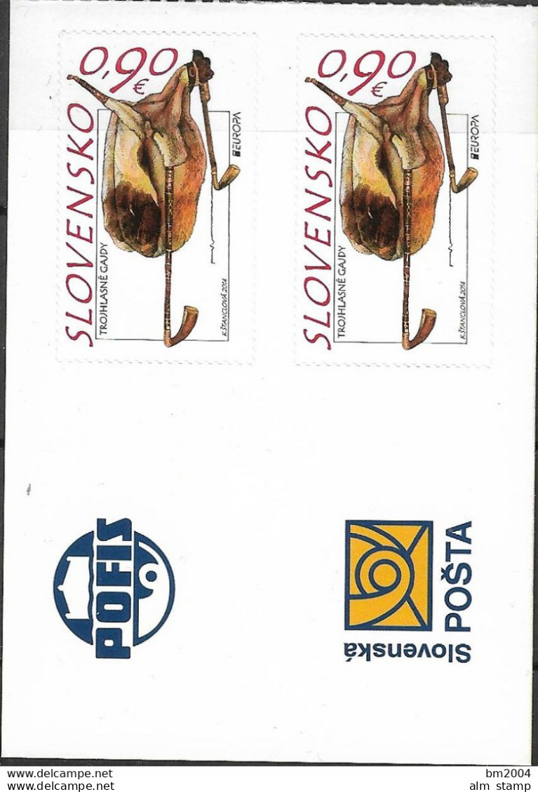 2014 Slowakei  Mi. 736  **MNH Europa: Volksmusikinstrumente : Dudelsack - Ungebraucht